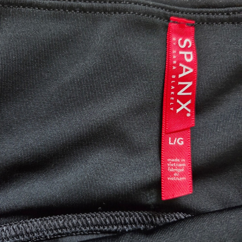 Spanx Faux Leather Leggings Bundle Black High Waist Size L 2 Pairs Crop Full - Picture 2 of 7